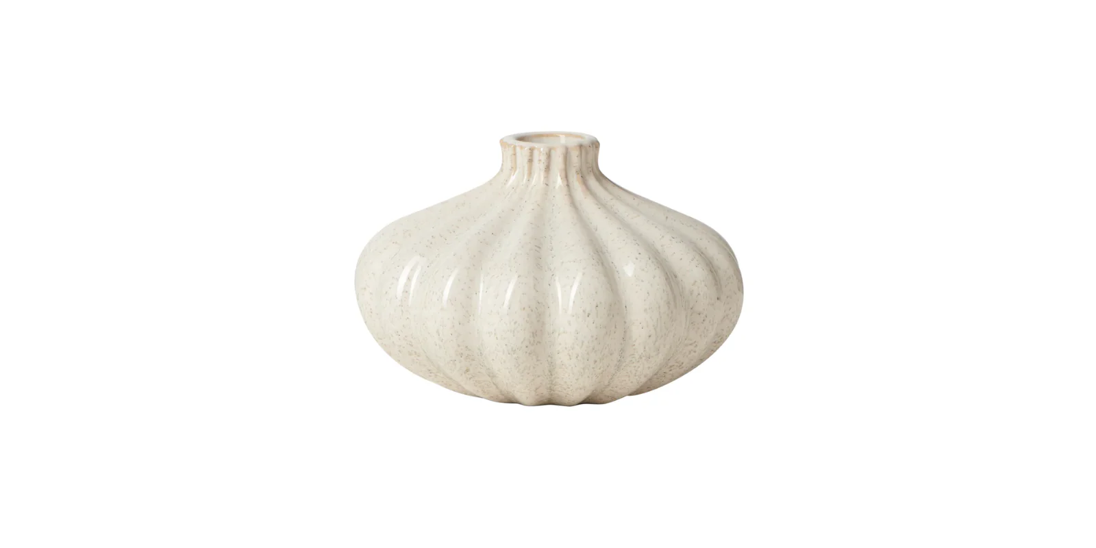 Allium Gourd 6h” Reactive White Glaze Ceramic Vase
