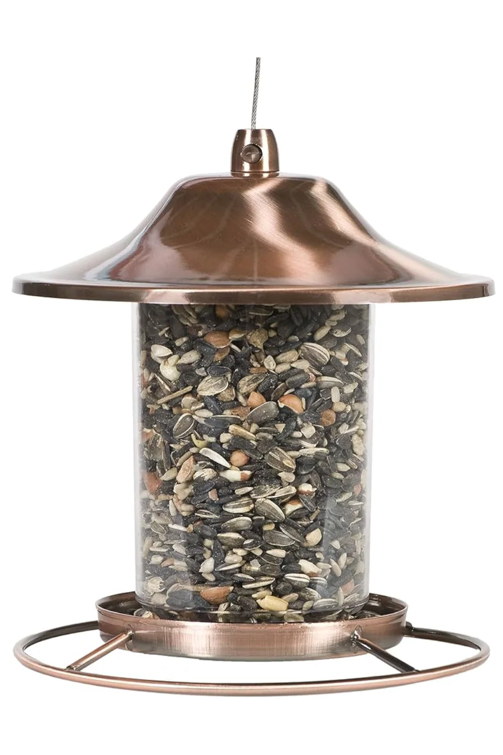 Copper Panorama Lantern Bird Feeder