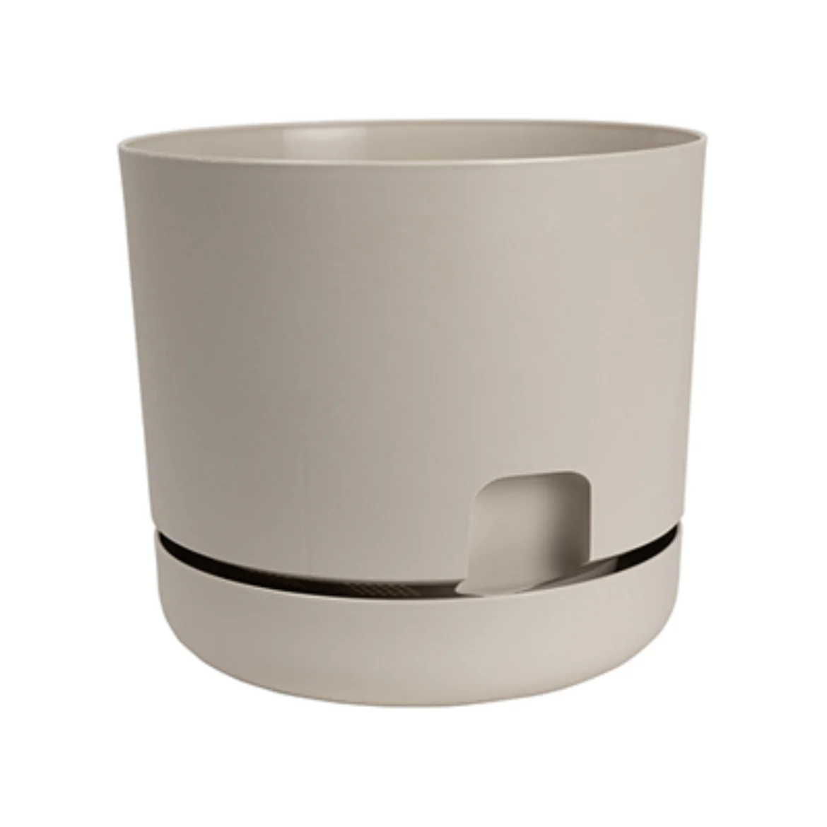 DCN Plastic Oasis Self-Watering Planter w/ Saucer, (10"), Mocha
