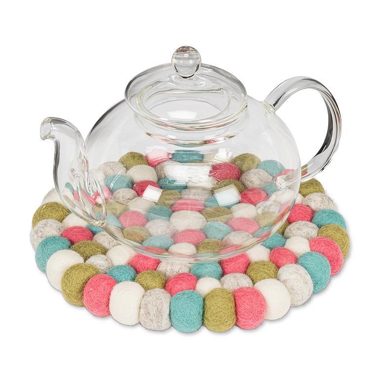 Felt Ball Trivet 8" Spring Pastels - Image 2