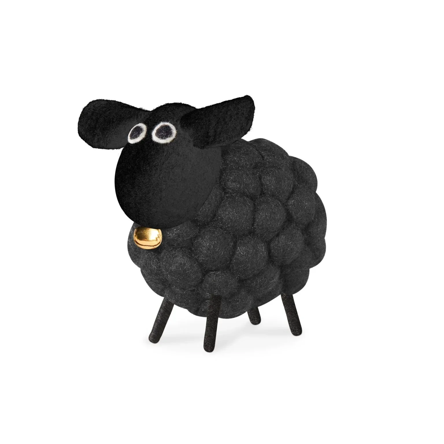 MODWOOL Felt Ball 3.5 Inch Tall Sheep Black