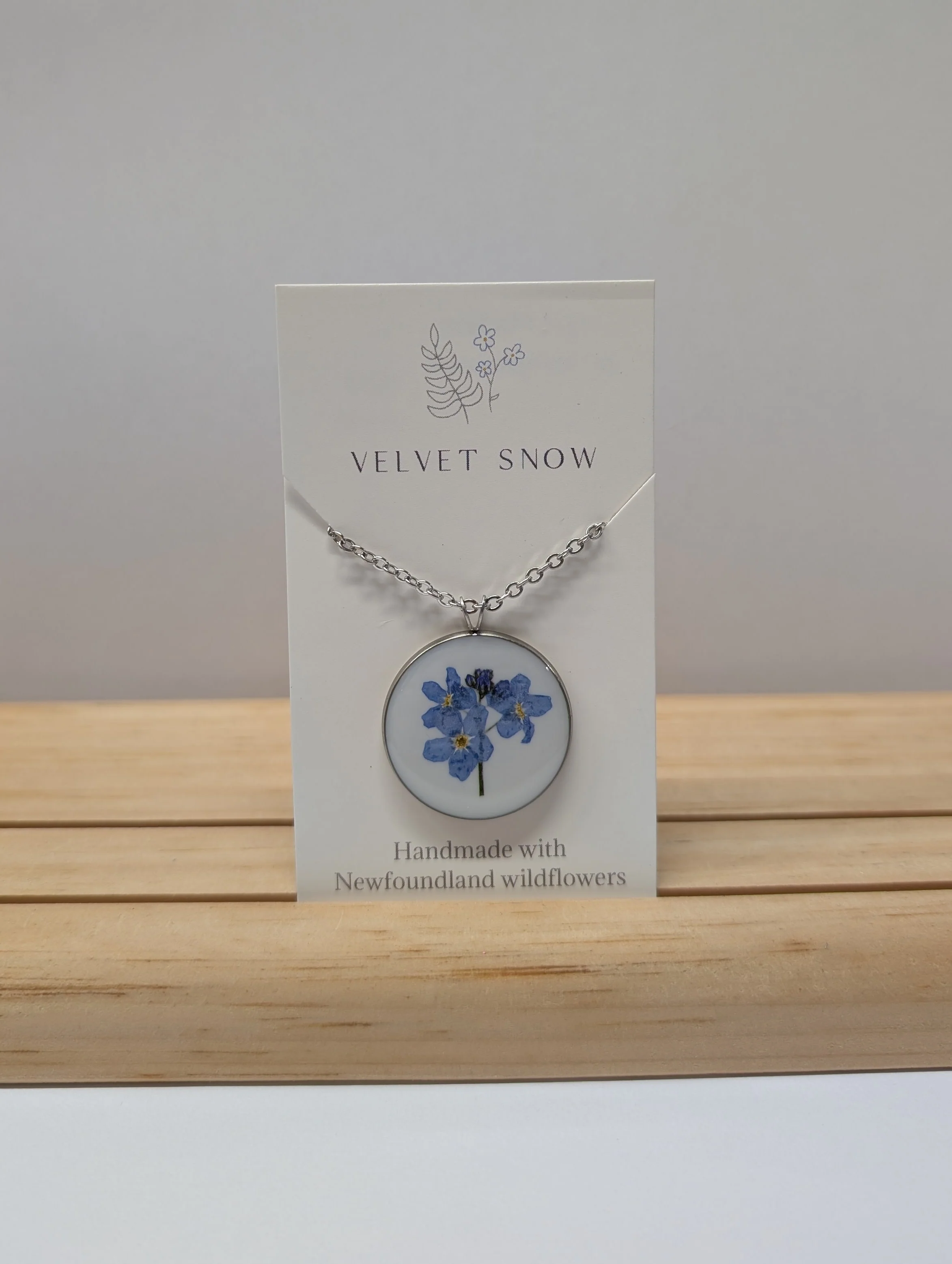 Necklace | Forget Me Not | Extra Large, Round | Stainless Steel