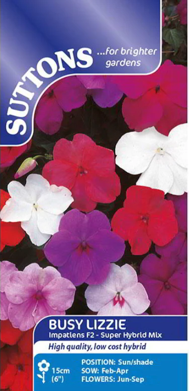 Suttons Seeds - Impatiens 'Super Hybrid Mix'