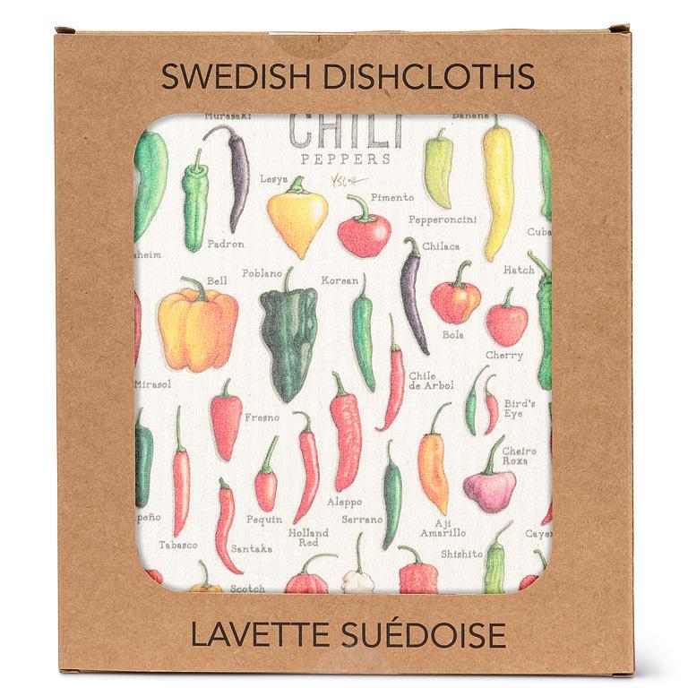 Chili Peppers Single Swedish Dishcloth 6.75x7.5"L - Image 2